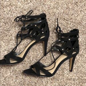 Black heeled sandals